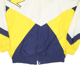APEX ONE Mens White & Yellow & Navy Zip Jacket XL Nylon Outdoor Casual