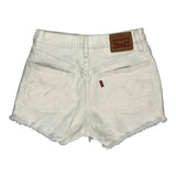 Levis Denim Shorts - 26W UK 6 White Cotton