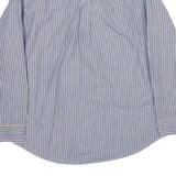 CHAPS Mens Blue & White Striped Cotton Shirt M Classic Button Down
