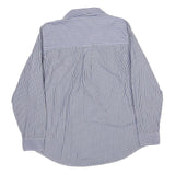 CHAPS Mens Blue & White Striped Cotton Shirt M Classic Button Down