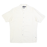 NAUTICA Mens White Cotton Blend Short Sleeve Shirt M Classic Fit Casual