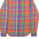 RALPH LAUREN Womens Orange & Purple Plaid Shirt S Cotton Long Sleeve Button