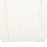 REEBOK Mens White Crew Neck Sweatshirt M Cotton Blend Sports Casual Pullover
