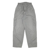Womens Relaxed Grey Cotton Blend Zip Cargo Trousers W24 L27 Comfortable Casual
