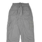 Womens Relaxed Grey Cotton Blend Zip Cargo Trousers W24 L27 Comfortable Casual