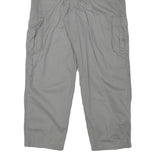 Womens Relaxed Grey Cotton Blend Zip Cargo Trousers W24 L27 Comfortable Casual