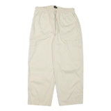 GSWD Womens Cotton Blend Cream Relaxed Cargo Drawstring Trousers W30 L25