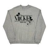 Mickey Mouse Disney Cartoon Sweatshirt - Medium Gray Cotton Blend