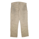 CARHARTT Mens Cotton Beige Relaxed Straight Trousers W40 L32 Workwear Zip