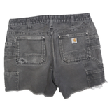 CARHARTT Womens Shorts Black Casual Cotton Blend M W30 Distressed Raw Hem