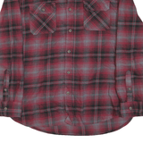 JACHS Mens Red & Grey Plaid Shirt M Cotton Blend Casual Long Sleeve Button