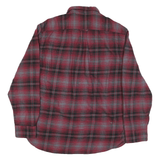 JACHS Mens Red & Grey Plaid Shirt M Cotton Blend Casual Long Sleeve Button