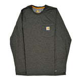 Carhartt Long Sleeve T-Shirt - Medium Gray Cotton Blend