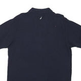 NAUTICA Mens Navy Blue Short Sleeve Plain Polo Shirt L Cotton Blend Casual
