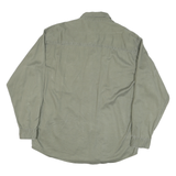 MAGELAN Mens Green & Beige Cotton Blend Shirt L Quilted Shoulder Elbow Patch
