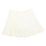 Womens White Pleated Mini Cotton Blend Skort Size S Casual Comfortable Summer