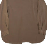 MARIE CLEMENCE Womens Brown Long Sleeve Button Neck Top XL Elegant Polyester