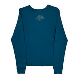Dragon Graphic Harley Davidson Graphic Long Sleeve T-Shirt - Medium Blue Cotton