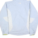 THE NORTH FACE Womens Blue & White Outdoor Jacket L Polyester Blend Zip Hooded