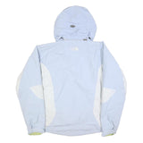 THE NORTH FACE Womens Blue & White Outdoor Jacket L Polyester Blend Zip Hooded