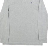 POLO RALPH LAUREN Boys Grey Long Sleeve Plain Cotton Blend Polo Shirt L