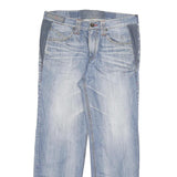 Mens Regular Fit Light Blue Denim Jeans Zip Closure W34 L30 Casual Wear