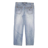 Mens Regular Fit Light Blue Denim Jeans Zip Closure W34 L30 Casual Wear