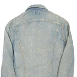 LEE Mens Blue Denim Jacket S Cotton Blended Button Closure Classic Fit