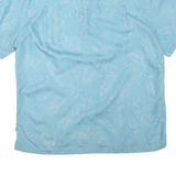 ISLAND SHORES Mens Blue Cotton Blend Short Sleeve Shirt L Hawaiian Style