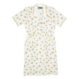 VIRGINE Womens White & Gold Polka Dot Chain Print Day Polyester Blend Dress M