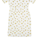 VIRGINE Womens White & Gold Polka Dot Chain Print Day Polyester Blend Dress M