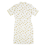 VIRGINE Womens White & Gold Polka Dot Chain Print Day Polyester Blend Dress M
