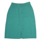 LEE Womens Green Cotton Blend Straight Knee Length Woven Skirt M Casual Comfort