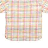 FRED PERRY Mens Pink & Yellow Check Shirt M Button Down Cotton Blend Casual