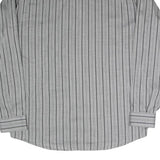 RODRIGO Mens Grey & Black Striped Shirt M Cotton Blend Classic Fit Button-Up