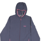 JACK WOLFSKIN Womens Blue & Pink Outdoor Jacket L Polyester Blend Hooded Zip