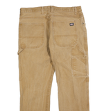 DICKIES Mens Regular Fit Beige Cotton Blend Trousers W34 L30 Workwear Zip