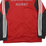 ADIDAS Mens Red & Black Claremont Rugby Track Jacket M Polyester Blend Zip