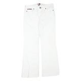 TOMMY JEANS Womens White Regular Flared Denim Light W31 L31 Zip Cotton Blend