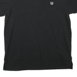 CHAPS Mens Black Short Sleeve Plain L Polo Shirt Cotton Blend Classic Fit