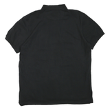 CHAPS Mens Black Short Sleeve Plain L Polo Shirt Cotton Blend Classic Fit