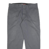 DICKIES Mens Cotton Blend Regular Grey Workwear Trousers W38 L30 Zip Closure