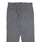 DICKIES Mens Cotton Blend Regular Grey Workwear Trousers W38 L30 Zip Closure