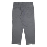 DICKIES Mens Cotton Blend Regular Grey Workwear Trousers W38 L30 Zip Closure