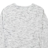 LOTTO Womens White & Black Graphic T-Shirt S Long Sleeve Crew Neck Cotton Blend