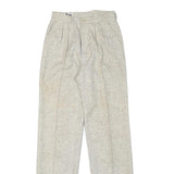 SYM Womens Wool Blend Beige Regular Fit Trousers W24 L32 Smart Comfort