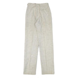 SYM Womens Wool Blend Beige Regular Fit Trousers W24 L32 Smart Comfort