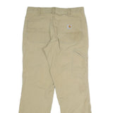 CARHARTT Mens Cotton Blend Beige Relaxed Straight Trousers W32 L30 Workwear