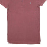 ALL SAINTS Mens Red Short Sleeve Plain Polo Shirt XS Cotton Blend Casual Top