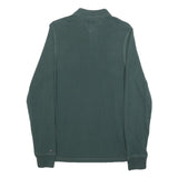 HILFIGER DENIM Mens Green Long Sleeve Logo Print Polo Shirt M Cotton Blend